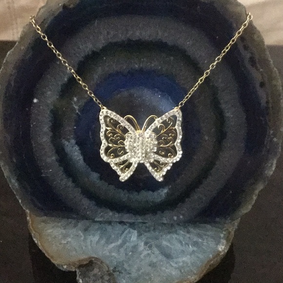 Ross ¥ Simons Jewelry - Vtg18”Necklace14K OverSterlingSilver W/ Bfly Pendt
